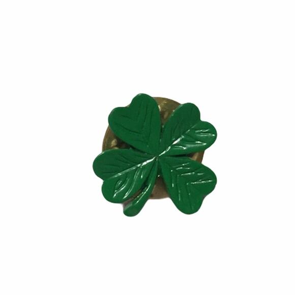 Green 4 Leaf Clover Pin Green - Picture 4 of 4